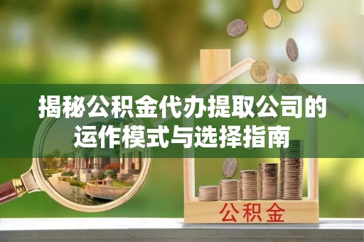 鲁山揭秘公积金代办提取公司的运作模式与选择指南