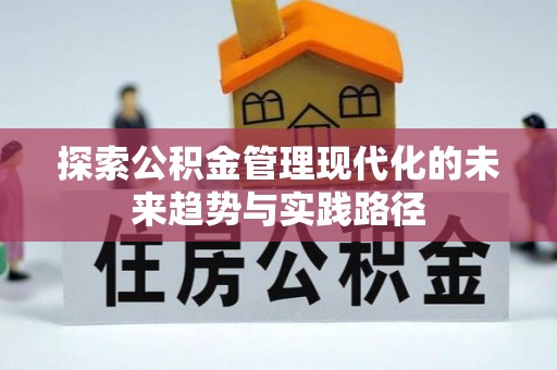 鲁山探索公积金管理现代化的未来趋势与实践路径
